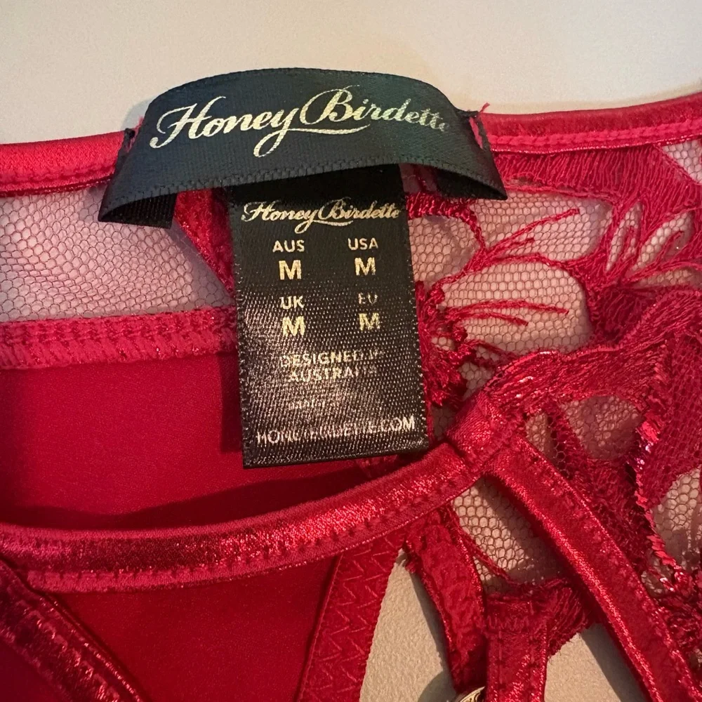 Honey Birdette Red thong Size Medium - Picture 3 of 3
